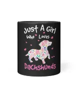 Dachshund Wiener Dog Just A Girl Who Loves Dachshunds Dog Silhouette Flower Gifts Doxie