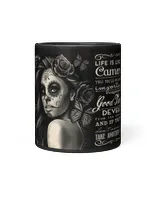 day of the dead sugar skull life is like a camera  home decor wall horizontal poster ideal gift