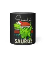 Santasaurus Christmas Black Mug 11oz