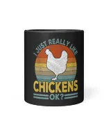I Just Really Like Chicken Funny Chicken Retro242