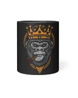 Monkey Ape Zookeeper Primatologist Gorilla Alpha Crown Cigar