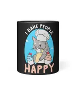 Funny Gray Cat Bake People Happy Cupcake Sarcasm Pet Baker