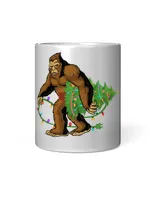 Big Foot With Christmas Tree Insulated Mug