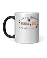 Life Is Better With Coffee Cats And Books  Cat Coffee  Cats And Books  Cat Lover  Cat Mom  Cute Cat 7781 T-Shirt