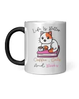 Life Is Better With Coffee Cats And Books  Cat Coffee gift  Cats And Books  Cat Lover gift  Cat Mom  Cute Cat 7780 T-Shirt