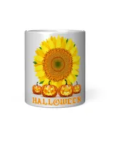 MEMODTEE73 - Halloween Shirt - Halloween Pumpkin & Sunflower
