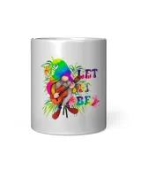 RD Tie Dye Gnome Peace Playing Gui-tar Hippie Gnome Colorful T-Shirt