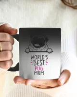 World's Best Mum Shirt Dog Mum Pug Mum Cup Friend Funny Gift for Family Birthday