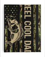 Reel Cool Dad American US Flag Camouflage Fathers Day Dad Fishing Fish