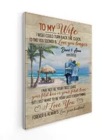 Personalized Custom Name Family To my WIfe Walking on the Beach Canvas