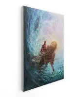 Jesus Christ Wall Art Hand of Gods Reaching Into Water