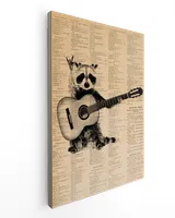 Raccoon Playing Guitar Guitar Player Cat Vintage