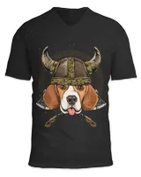 Viking Beagle Dog with Viking Helmet Mjolnir Axes 264