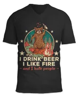 Beer I Drink Beer Like Fire and Hate People Camping Hike Raccoon