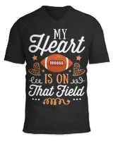My Heart is on That Field Funny Football Leopard Mom