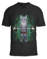 Grey Cat Weightlifting in Cyber Fitness Gym