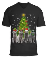 Cat Russian Blue Christmas Tree Funny Cat Lover Cat Owner 279