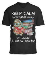 Keep Calm And Oh Look A New Book Funny Owl Book Lovers 565