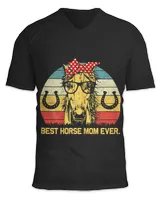 Womens Funny Best Horse Mom Ever Sunset Vintage