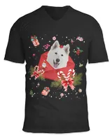 Berger Blanc Suisse In Christmas Card Ornament Pajama Xmas432