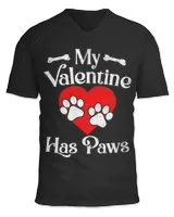 My Valentine Has Paws Cute Cat Dog Lover Puppy Pet Owner