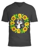 Penguins Lover Bow Tie In Sunflowers Circle Animal Lover Kids