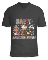 happy-hallothanksmas-coffee-latte-halloween Tank tops Hoodies Sweatshirt