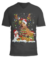 Funny Pitbull Christmas Ugly Sweater Dog Santa Hat Lights572