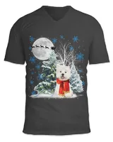 Westie Under Moonlight Snow Christmas Pajama 47