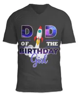 Mens Galaxy Theme Dad of the Birthday Girl Shirt