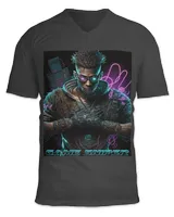 Mens Game Sniper Convention Gamer Design Cyber Punk Neon