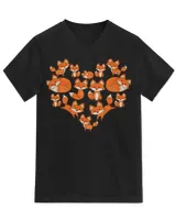 Fox Shirts For Women Girls Kids Heart Gifts Poses Cute Fox T-Shirt