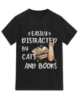 Easily Distracted by Cats and Books - Cat & Book Lover QTCATB191222A27