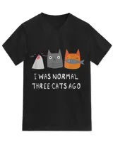 I Was Normal Three Cats Ago - Funny Cat Shirt Scratchy QTCAT261222A40