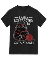 Easily Distracted By Cats And Yarn Kitten Lover Crochet HOC050523A2