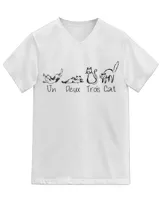 Un Deux Trois Cat Tee Cute Kitten Funny French Cat lover HOC110423A16