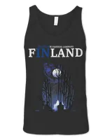 Finland Finland Flag Country Colours Full Moon Bear Campfire