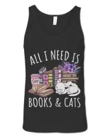 Women All I Need Is Books And Cats Cat Lover Kitten Reading