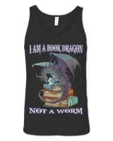 I am a book dragon not a worm Dragon Reading Books Lover tee