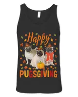 Happy Pugsgiving Cute Thanksgiving Pug Dog Wears Pilgrim Hat