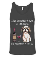 Woman Cant Survive Alone Needs Shih Tzu And Wine