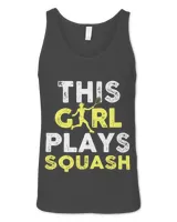 Womens Girl Plays Squash Ball Sports Indoor Tennis Court Trainer