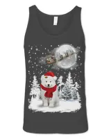 Samoyed On Snow Christmas Moon Lighting Santa Hat17