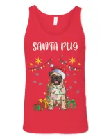 Pug Lover Merry Christmas Santa Pug Santa Hat Xmas Lights Funny 224 Pugs Dog