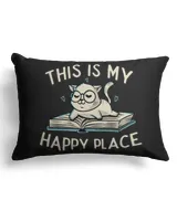 Cats And Books This is My Happy Place Cute Cat Book  koalastudio