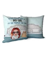 Stay In The Bed With Cat Dog Gift For Pet Lover Personalized Pillow QTCAT0601A1