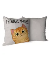 Peeking Fluffy Cat Double Trouble Personalized Pillow QTCAT0202PWA1