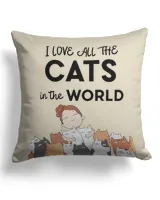 I Love All The Cats pillow QTCAT021222A10