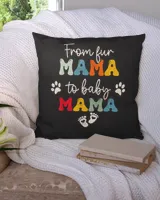 From Fur Mama To Baby Mom Groovy Dog Cat Owner Mom Pregnant T-Shirt