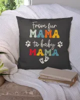 From Fur Mama To Baby Mom Groovy Dog Cat Owner Mom Pregnant T-Shirt